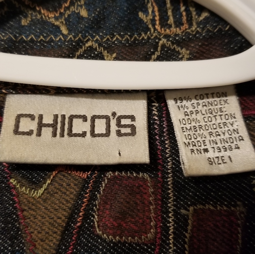 Chico's Patterned Button Down Jacket - Picture 2 of 5